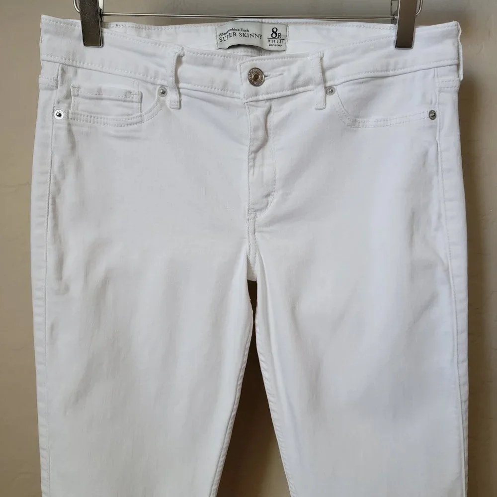 Abercrombie & Fitch Super Skinny White Denim Jeans